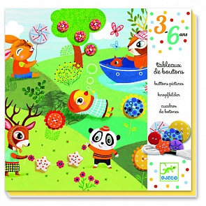 Набор для творчества с пуговицами и нитками - Четыре сезона (Djeco, 08948k)